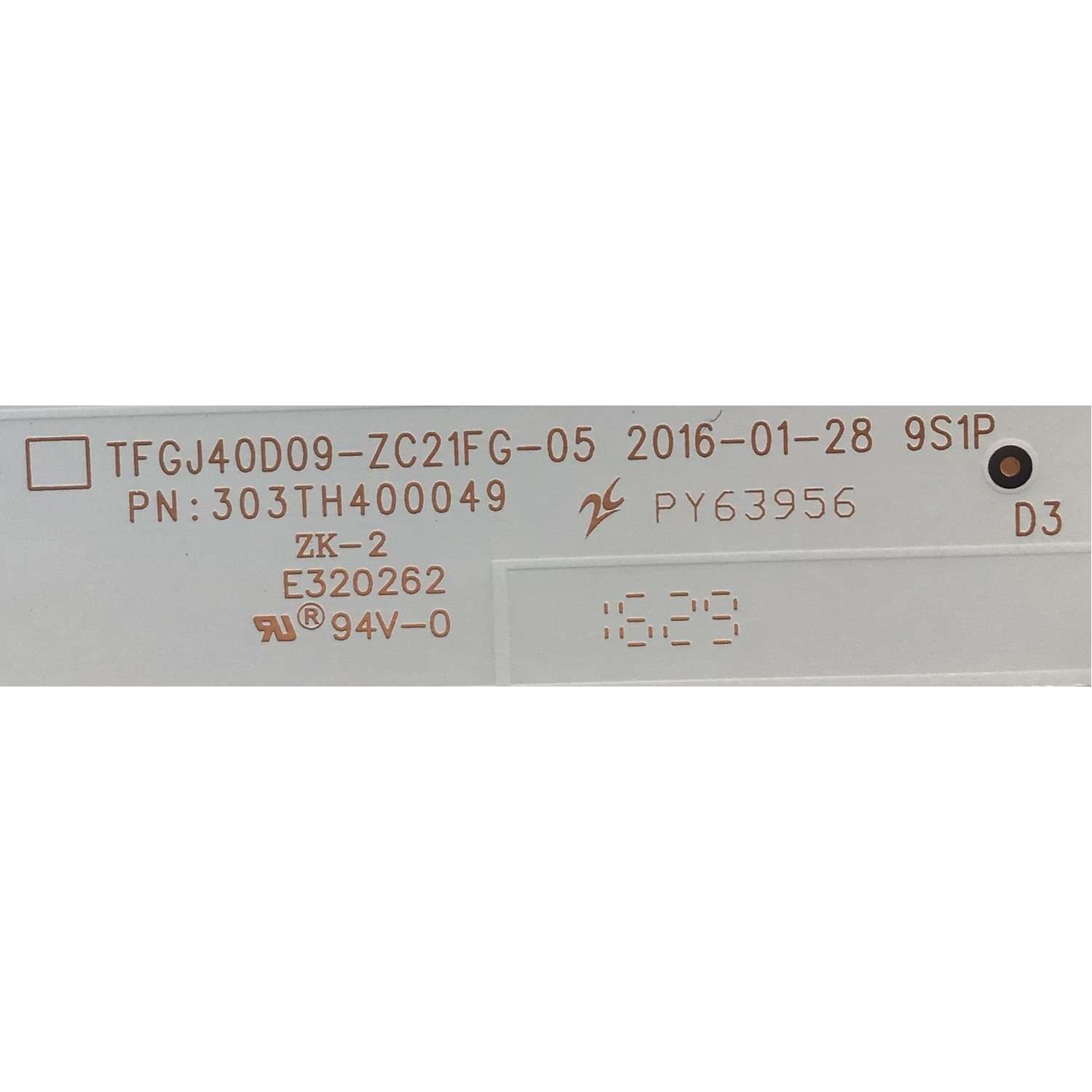 KIT DE LED'S PARA TV (4 PIEZAS) / NUMERO DE PARTE TFGJ40D09-ZC21FG-05 / 303TH400049 / PY63956 / TH400M19 / 910-400-1044 / 160707B1/27186 / 2010018679-4 / E320262 / MODELO 40'' - Imagen 2